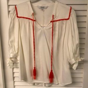 Beautiful white cotton blouse by Crosby by Mollie Burch - NWT